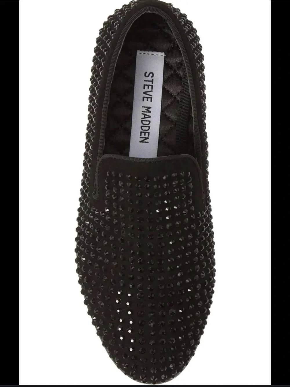 Steve Madden Black Studded Velvet Slip-On Loafer